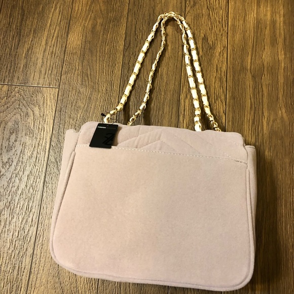 Lavender Faux Velvet Chain Purse - Picture 2 of 5